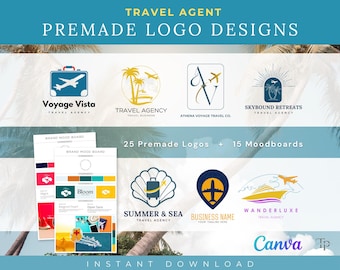 Travel Agent Logo Template, Travel Agent Branding, Customizable Travel Logos, Travel Agency Logo, Editable Travel Logo Business Travel Agent