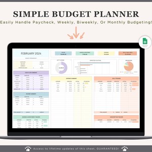 Budget Planner for Google Sheets, Monthly Budget Spreadsheet, Paycheck Budget Tracker, Weekly Budget Template, Biweekly Budget, Budgeting