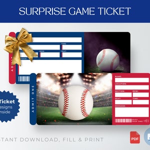 Digitales Philadelphia Colors Surprise Ticket Geschenk, Philadelphia Game Ticket, Baseball Game Surprise Gift Ticket, bearbeitbares Baseballticket