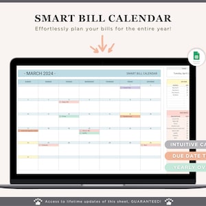 Bill Tracker Spreadsheet, Google Sheets Bill Calendar, Monthly Bill Planner, Bill Payment Dashboard, Personal Finance, Financial Planner