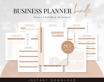 Business Planner Bundle Template, Editable, Small Business Planner, Content Planner, Social Media Planner, Business Plan Template, Canva