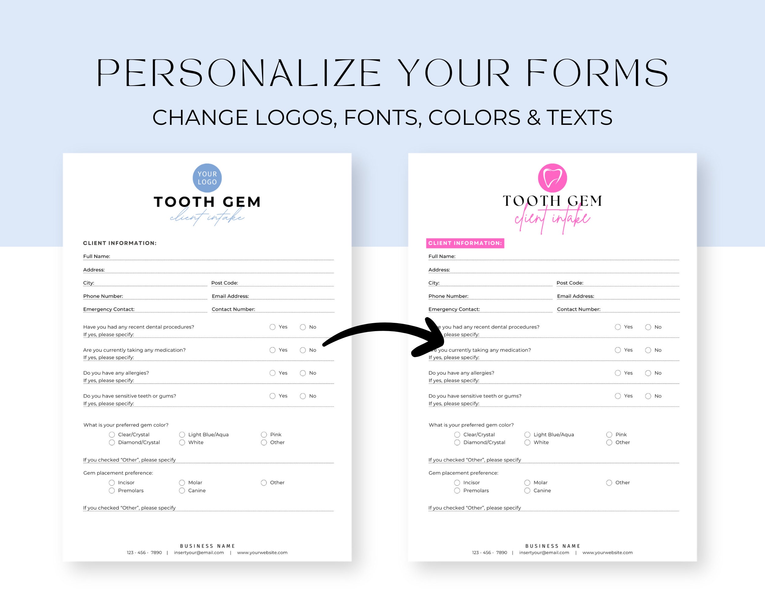Tooth Gem Consent Form, Teeth Gem Forms, Tooth Jewelry, Esthetician ...