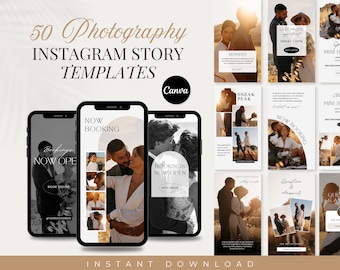 Wedding Photography Instagram Story Template, Photographer Template, Social Media Canva Template, Editable Canva Social Media Templates