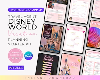 WDW Travel Planning Kit, Disney Itinerary Template & Editable Client Guide
