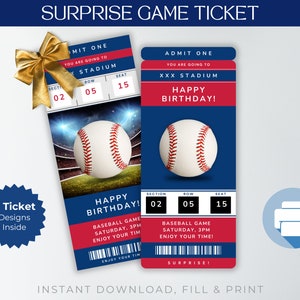 Digitales Philadelphia Colors Surprise Ticket Geschenk, Philadelphia Game Ticket, Baseball Game Surprise Gift Ticket, bearbeitbares Baseballticket