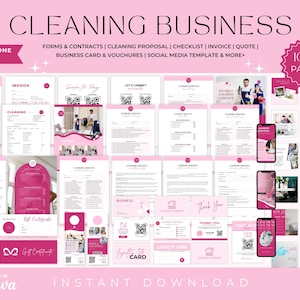 Cleaning Business Bundle, Cleaning Forms, Logo, Service agreement, Cleaning Business Flyer, Cleaning Business Cards, Cleaning Social media