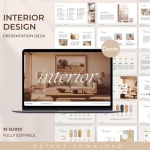 Interior Design Moodboard Template, Client Presentation, Concept Board Project Proposal, Template for Interior Designers Architects Engineer