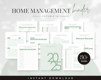 Home Management Binder, Cleaning Schedule, ADHD Planner Printable, Home Organizer, Cleaning Checklist, Medical Binder, Household Planner