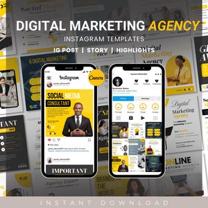 Digital Marketing Instagram Templates, Business Sales Instagram Template, Digital Marketing Agency, Advertising Agency, Social Media Manager