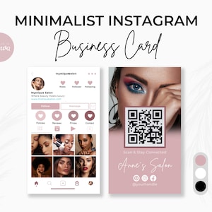 Instagram-Visitenkarte, bearbeitbare Kosmetikvorlagen, IG-Visitenkarte, Hautpflege-Vorlage, Social Media-Vorlage, QR-Code-Visitenkarte