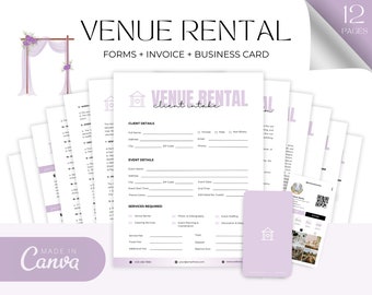Venue Rental Forms Bundle, Wedding Venue Contract Template, Event Center Services Agreement, Event Hosting Client Intake, Venue Packages