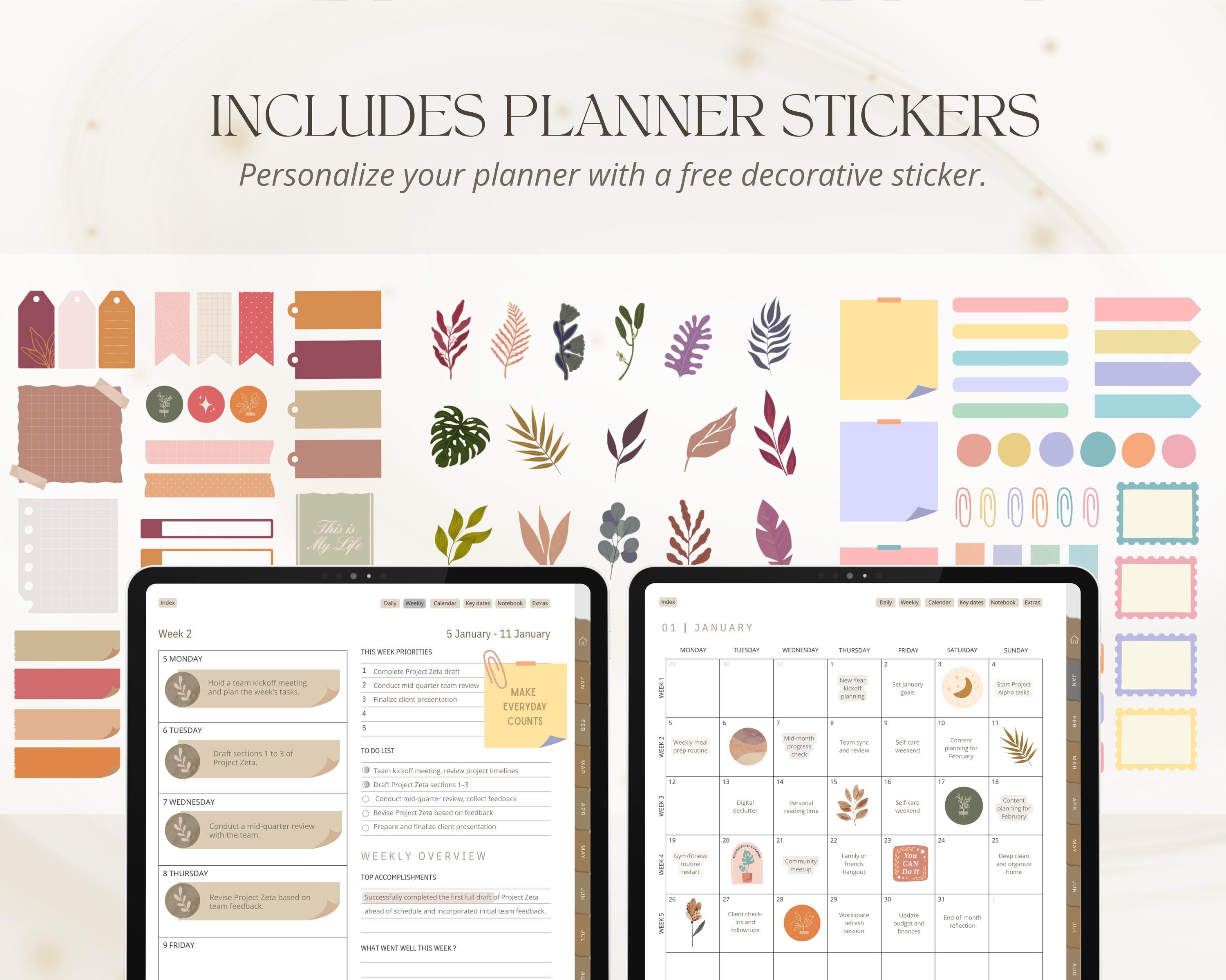 2026 iPad Planner for Goodnotes, Modern Digital Organizer, Dated Daily ...