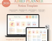 ADHD Notion Planner, Notion Template ADHD, Notion Dashboard, ADHD Planner For Productivity And Organization, Self Care Planner, Notion