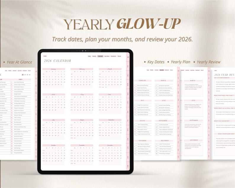 Glow Up Planner 2026, Planificateur de soins personnels, Planificateur esthétique, Planificateur de bien-être, Bien-être, Productivité image 7