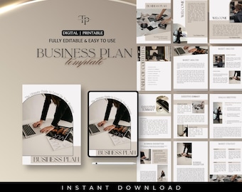 Business Plan Workbook, Start Up Business Plan, Brand Analysis, Business Plan Template, Business Planner Printable, Editable Canva Template