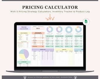 Price & Profit Calculator for Small Businesses with 5 Pricing Strategies and Sales Tax | Price Guide | Price List for Google Sheets