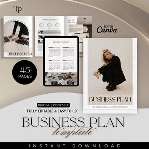 Business Plan Template Printable, Small Business Planner, Start Up Workbook, Side Hustle Planner, Canva Template, Business Plan Analysis