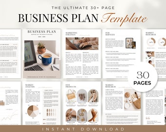 Business Plan Template, Business Planner Printable, Editable Canva Template, Business Plan Workbook, Start Up Business Plan, Brand Analysis