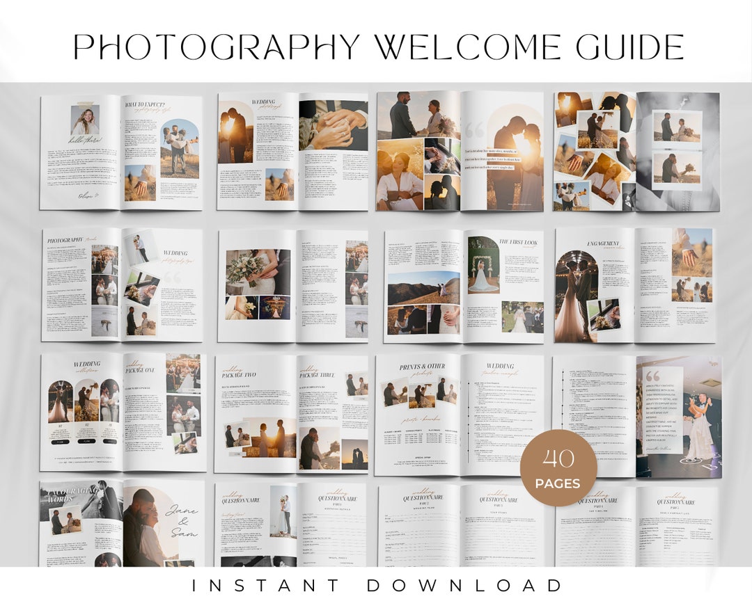 Photography Welcome Guide.pdf Wedding Photography Welcome Guide | Pricing Guide Template ...