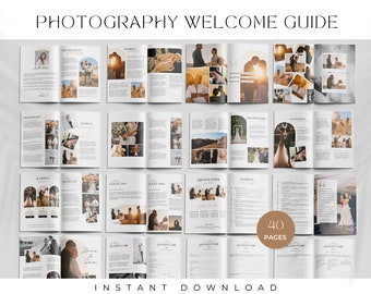 Wedding Photography Welcome Guide | Pricing Guide Template | Photographers Client Guide | Canva Template
