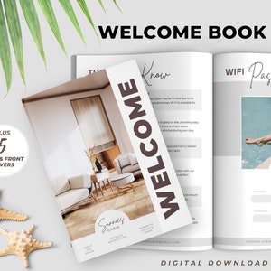 Airbnb Welcome Book Template | Modern Beach House | Airbnb House Guide Canva | Airbnb Guidebook | VRBO Guest Book | Beach Vacation Rental