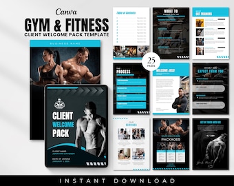 Gym & Fitness Welcome Pack Template, Welcome Packet, Client Onboarding For Gym, Gym And Fitness Coach, Personal Trainer, Client Welcome Pack