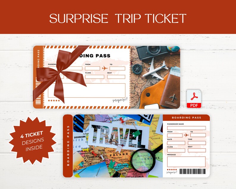 Editable Boarding Pass Canva Template, Printable Airline Ticket ...