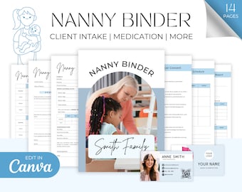 Babysitter Planner Printable, Editable Babysitter Planner, Childcare Planner, Editable Babysitter Kit, Babysitter Guide, Digital Download