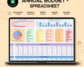 Annual Budget Spreadsheet Google Sheets, Yearly Budget Planner, Personal Finance Tracker, Annual Budget Template, Expense Tracker