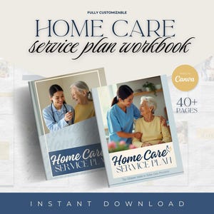 Home Care Services Plan Workbook/Ebook Template, Senior Home Care Personal Care Agency Form, Independent Provider, Canva Editable