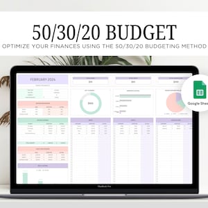 50/30/20 Budget Spreadsheet for Google Sheets, Monthly Budget Planner Spreadsheet, Paycheck Budget Tracker, Weekly Budget, 70/20/10 Budget