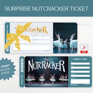 Nutcracker Gift Ticket, Nutcracker Tickets, Personalized Nutcracker Ballet Surprise Gift Ticket Template, The Nutcracker Ballet Voucher
