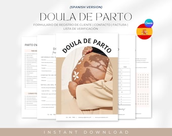 SPAGNOLO (Español) - Pacchetto di moduli di ammissione per doula per nuove clienti, moduli di ammissione clienti, pacchetto per nuove clienti per doula del parto, ammissione doula del parto