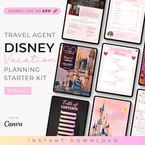 Kit di avvio per agenti di viaggio WDW, Pacchetto per agenti di viaggio Disney, Pacchetto di benvenuto per clienti, Modello Canva modificabile, Strumenti per pianificare viaggi, Agente