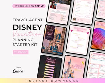 WDW Travel Agent Client Starter Kit, Disney Travel Agent Bundle, Client Welcome Packet, Editable Canva Template, Travel Planner Tools, Agent