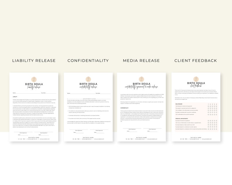 Doula Intake Forms Bundle for New Clients, New Client Intake Forms Bundle, New Client Bundle for Birth Doulas, Birth Doula Intake Forms image 7
