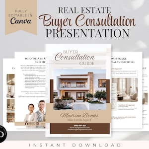 Modello di presentazione per la consulenza per gli acquirenti immobiliari, marketing immobiliare, modello Canva immobiliare, consulenza per gli acquirenti, acquirente di casa
