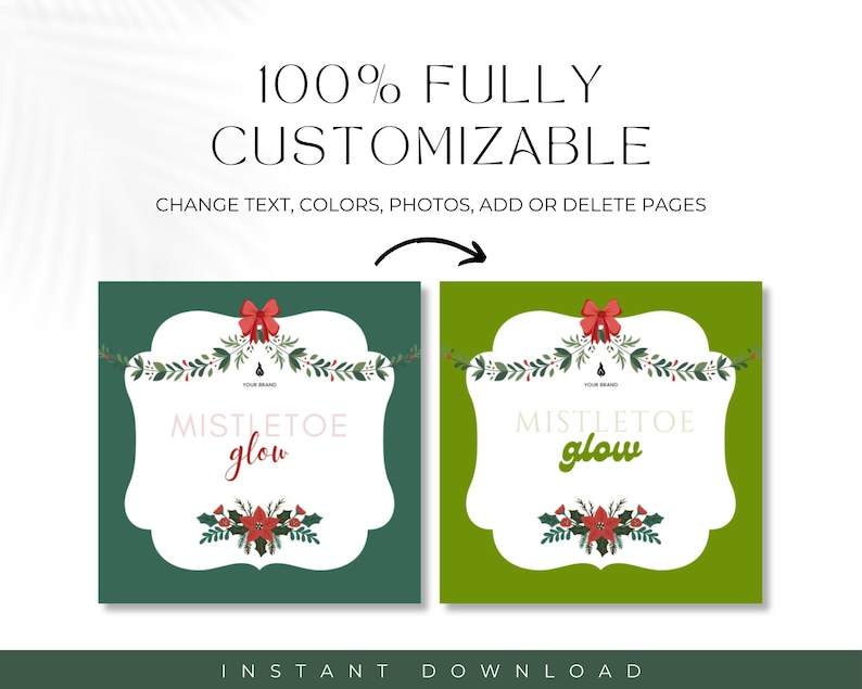 Printable Christmas Candle Label Template, Editable Holiday Candle