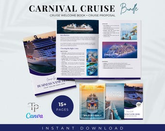 Travel Cruise Handbook Bundle Template, Travel Itinerary Template, Canva Mobile Itinerary, Travel Schedule, Traveling Guide Travel Marketing