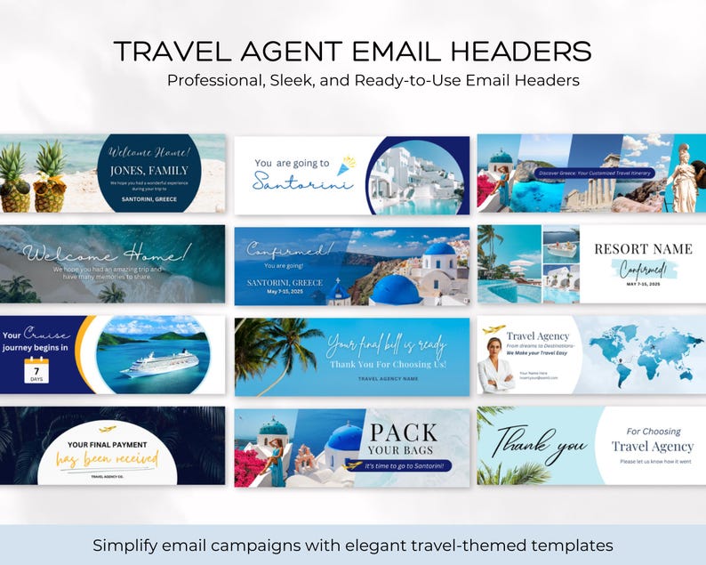 Travel Email Newsletter Template, Email Template Pack, Email Marketing ...