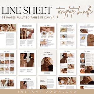 Line Sheet Vorlage Canva, Wholesale Line Sheet Katalog, Line Sheet Layout, Business Katalog, Service Pricing, Produkt Lookbook