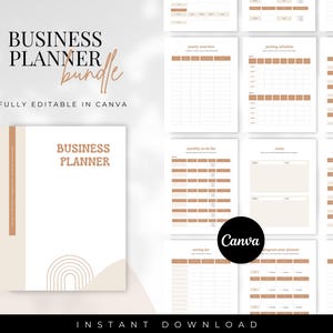Printable Business Planner Bundle, Small Business, Product and Social Media Templates, Client Project Affiliate Tracker, Business Template