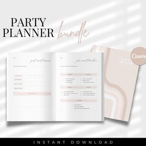 Printable Party Planner Bundle, Event Planner Notebook, Digital Birthday Party Planning Checklist, Event Organizer Template, Canva Template