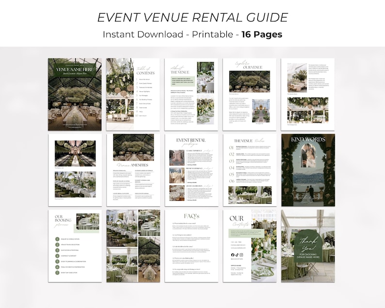 Wedding Event Venue Rental Guide, Rental Guide Book, Wedding Venue ...