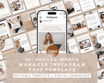 Social media manager Instagram templates for Canva, social media manager templates, Social Media Manager Bundle, marketing templates