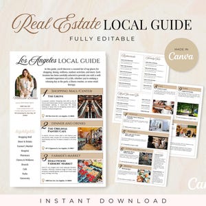 Modèle de guide immobilier local, guide de quartier, guide de la communauté, magazine immobilier, newsletter de la communauté des agents immobiliers, guide de la ville, Canva