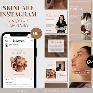 Skincare Instagram Templates, Esthetician Instagram Template, Skincare Social Media Posts, Skincare Bundle, Skincare Coach, Skincare Post