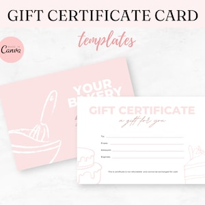 Editable Gift Certificate Template, Gift Certificate Template, Modern Gift Certificate, Editable Gift Card, Instant Download, Gift Voucher