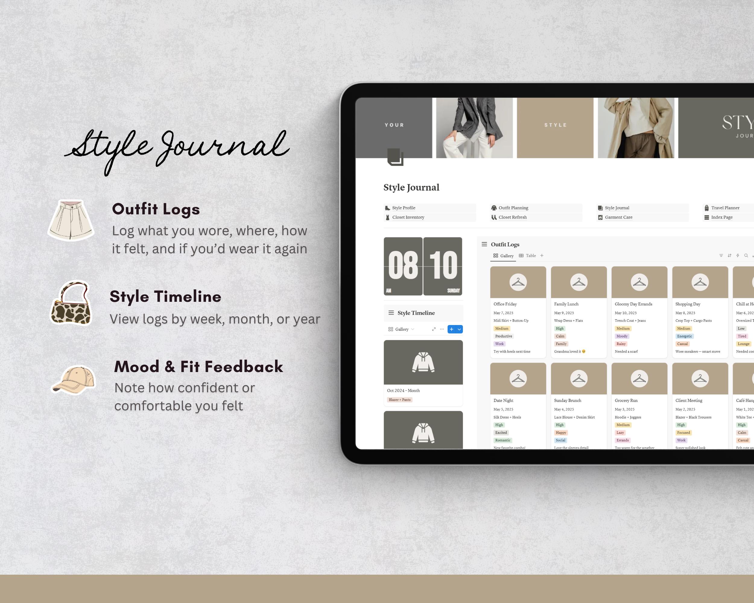 Wardrobe Manager Notion Planner, Notion Template, Notion Dashboard ...