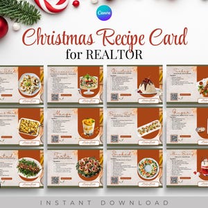 Ansichtkaart vakantie makelaar met receptsjabloon, makelaar ansichtkaart voor kerst Vastgoed ansichtkaart, vastgoedmarketing, canvassjabloon